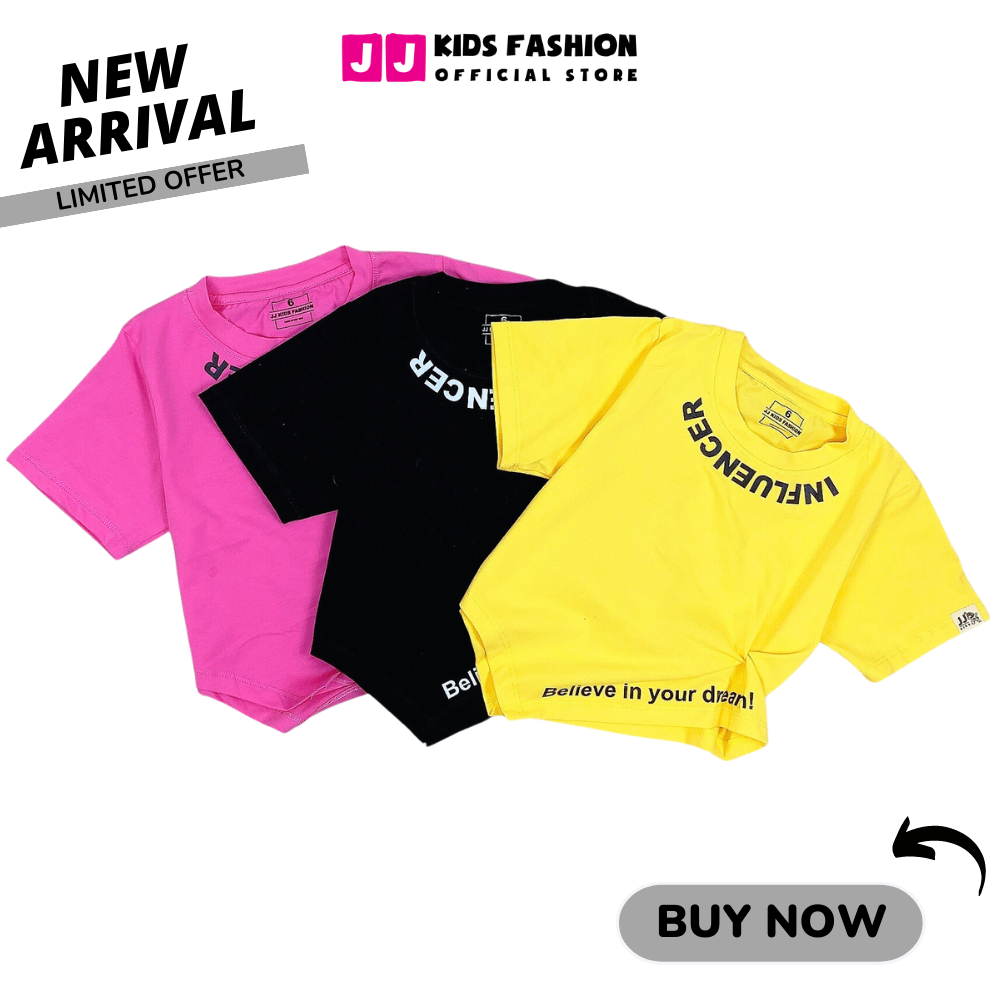 Áo Thun Ngắn Tay Crop top Bé Gái In Hình Năng Động, Cổ Tròn – Quần Áo Trẻ Em | JJ Kids Fashion