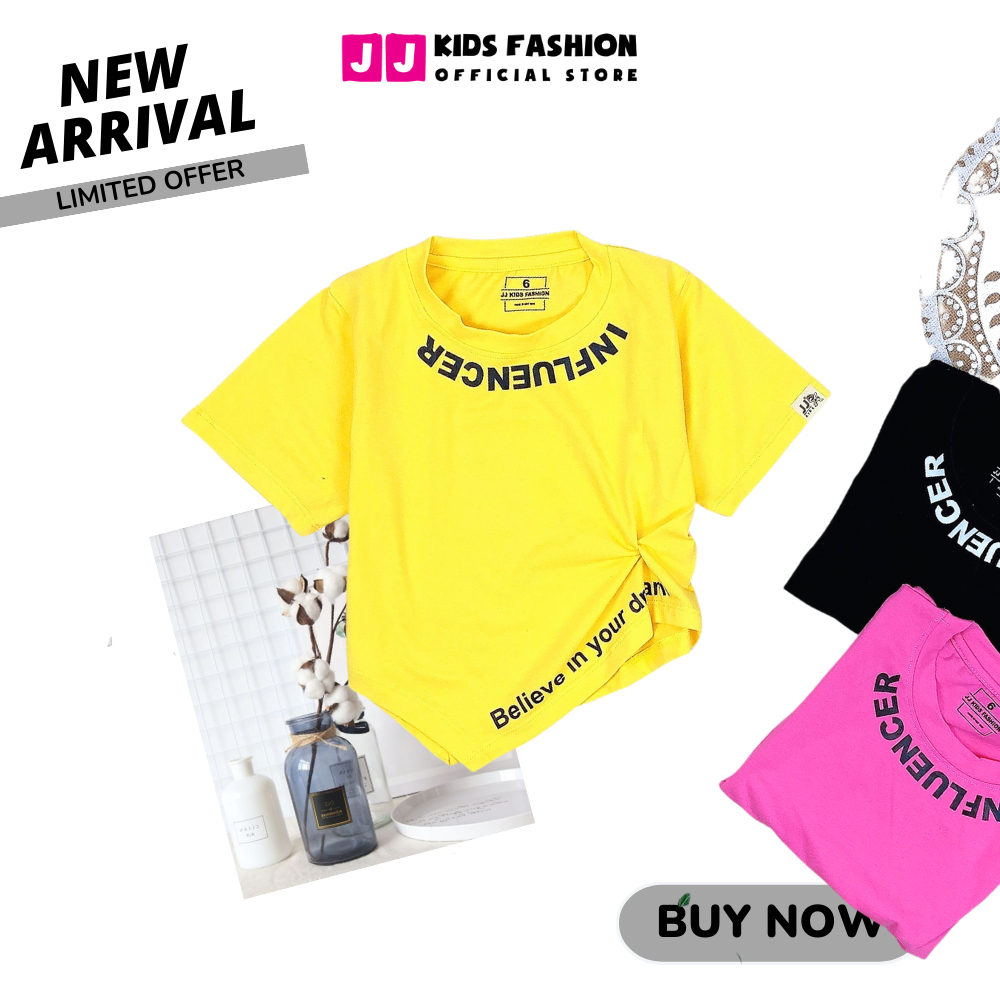 Áo Thun Ngắn Tay Crop top Bé Gái In Hình Năng Động, Cổ Tròn – Quần Áo Trẻ Em | JJ Kids Fashion