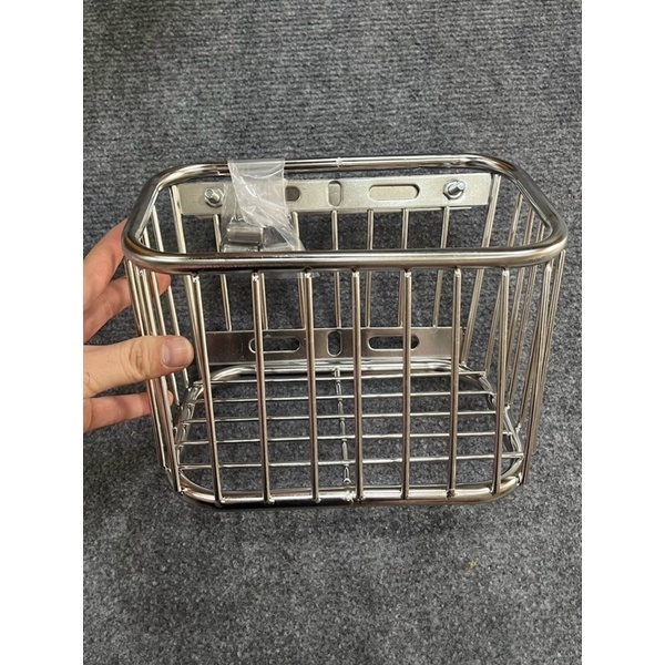 Rổ xe máy mini nắp đậy đa năng INOX và xi TITAN gắn được trên nhiều ...