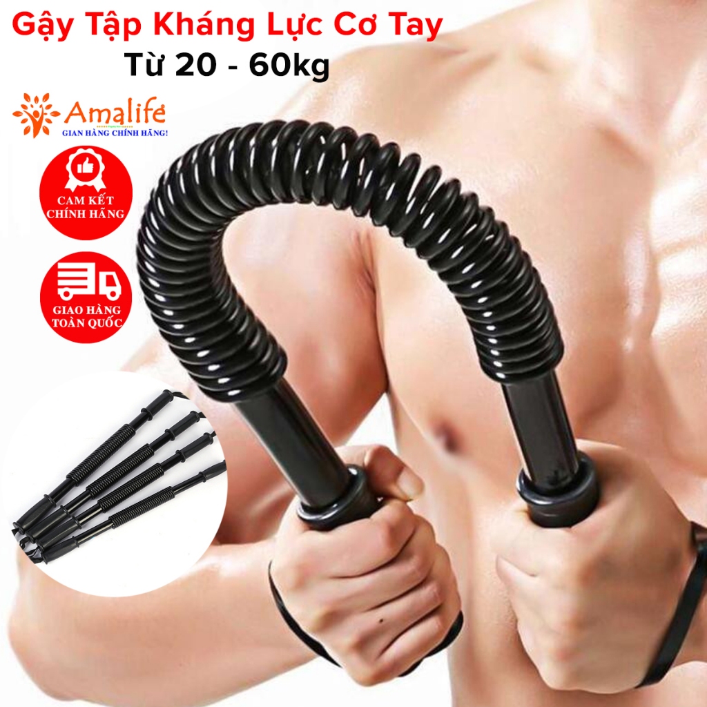Ảnh Thanh Lò Xo Bẻ Tập Cơ Tay Ngực Vai Gậy Bẻ Lò Xo Đàn Hồi Kháng Lực 5kg 10kg 20kg 30kg 40kg 50kg 60kg Thể Dục Hãng Amalife 1