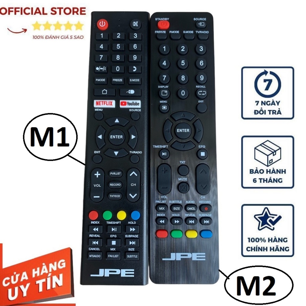 Điều khiển tivi JPE hàng chính hãng zin theo TV, Remote tv jpe các dòng ...