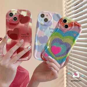 Ốp Điện Thoại Tpu Mềm Chống Sốc Họa Tiết Trái Tim 3D Cho iPhone 7plus 6s 6 7 8 Plus 11 13 12 14 Pro Max XR XS Max sk1076