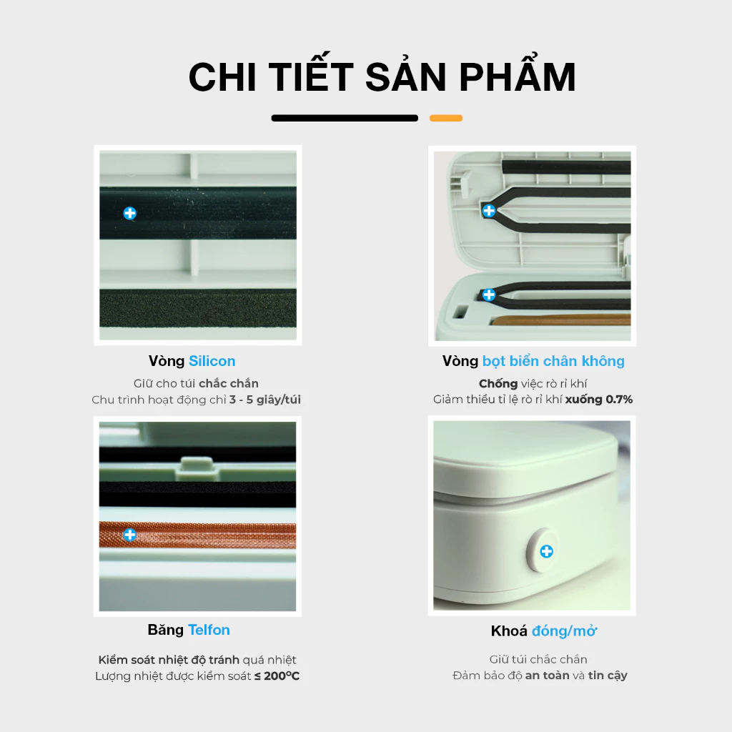 Máy hút chân không UNIQ Joice M6 65000 Pa máy ép chân không thực phẩm mini gia đình cầm tay hàn miệng túi tự động