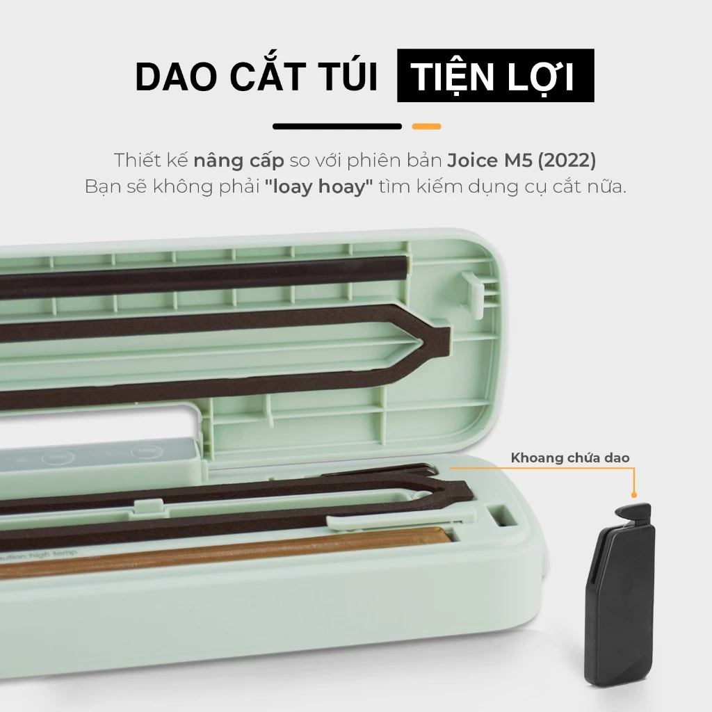 Máy hút chân không UNIQ Joice M6 65000 Pa máy ép chân không thực phẩm mini gia đình cầm tay hàn miệng túi tự động