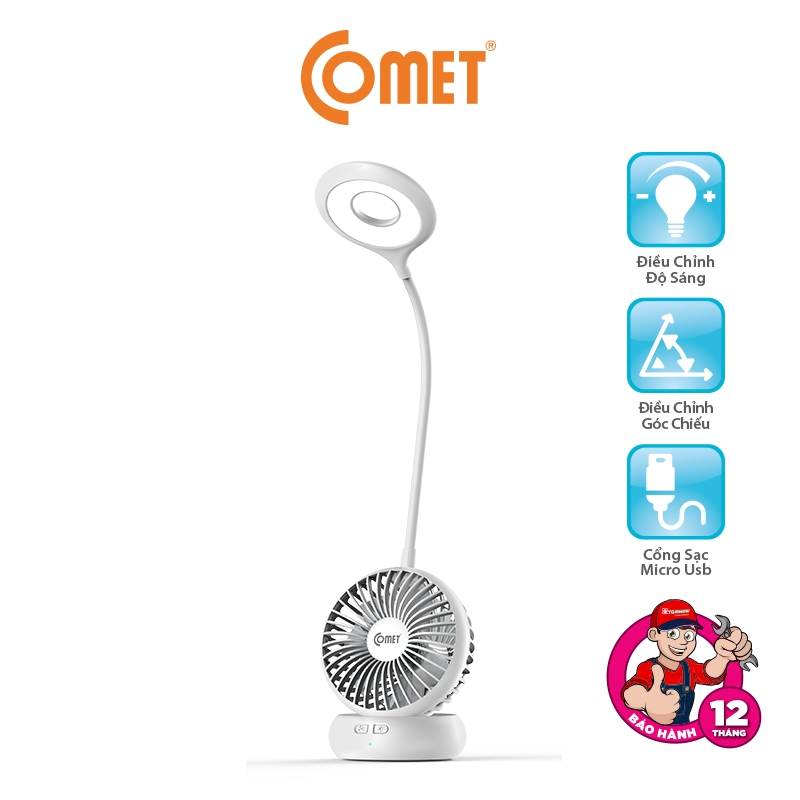 Ảnh Đèn bàn sạc led COMET CT176 4W kiêm Quạt sạc 4W, tổng công suất 8W 2