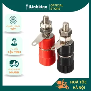 Jack bắp chuối cái 4mm 1 đôi đen + đỏ chất lượng cao.