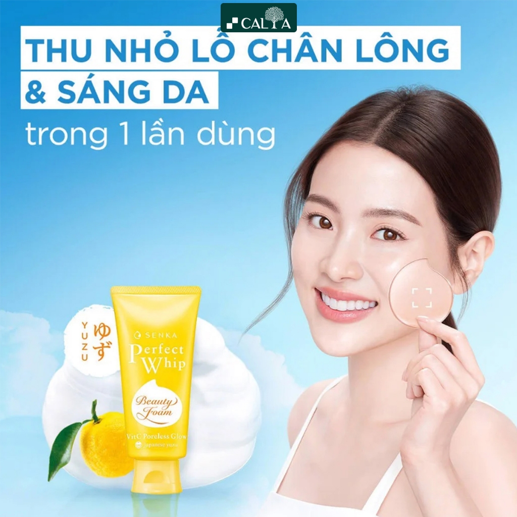 Ảnh Sữa Rửa Mặt Senka Dưỡng Trắng, Chống Lão Hóa, Ngừa Mụn - Senka Perfect Whip Beauty Foam 100g/120g 3