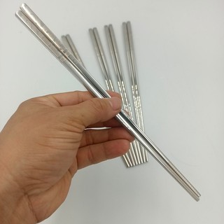 SET 5 đôi đũa inox 304 khắc logo và họa tiết hoa văn cao cấp
