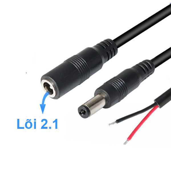 [Giá bán sỉ] Jack nguồn dc 5.5x2.1 - Đực / Cái 20cm