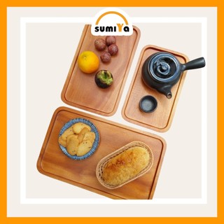 Khay gỗ chữ nhật khay gỗ tròn khay decor đựng thức uống bánh kẹo trái cây- Sumiya