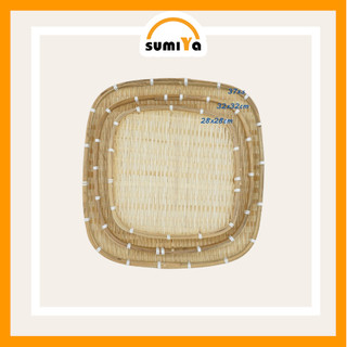 Mẹt tre hình vuông, mẹt tre trang trí, decor