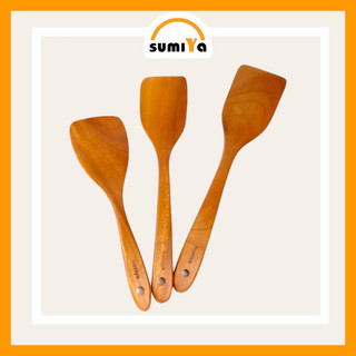 Muỗng, sạn, vá, nĩa, đũa gỗ, đũa cả được làm từ gỗ xà cừ nguyên khối - Sumiya