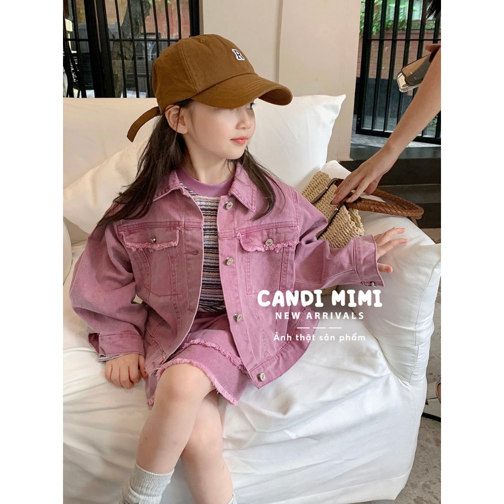 CANDIMIMI Áo Len Tăm Kẻ Ngang Giữ Nhiệt, Co Giãn Cho Bé Gái - Sợi Tự Nhiên Cao Cấp, Dày Dặn - Thời Trang Trẻ Em