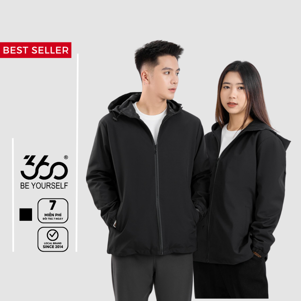 Áo Khoác Nam Nữ Unisex 360 Boutique khoác dù form rộng chống gió nước nắng bụi có mũ tiện lợi có bigsize – AKGOL418
