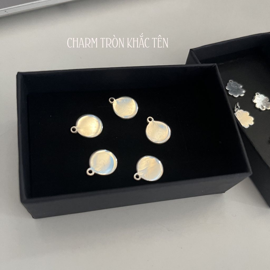 Lắc vẩy rồng Bạc kèm charm khắc tên bé - Quà tặng đầy tháng, thôi nôi ý ...