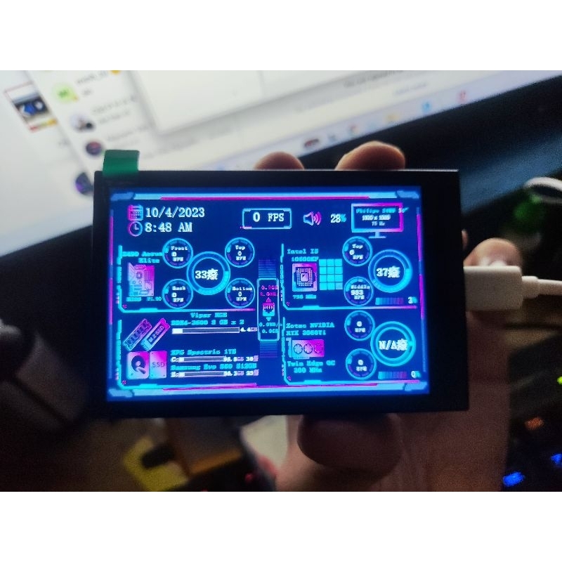 Màn hình 3.5 inch AX206 hiển thị thông số máy tính Aida64 - Chỉ cần kết ...