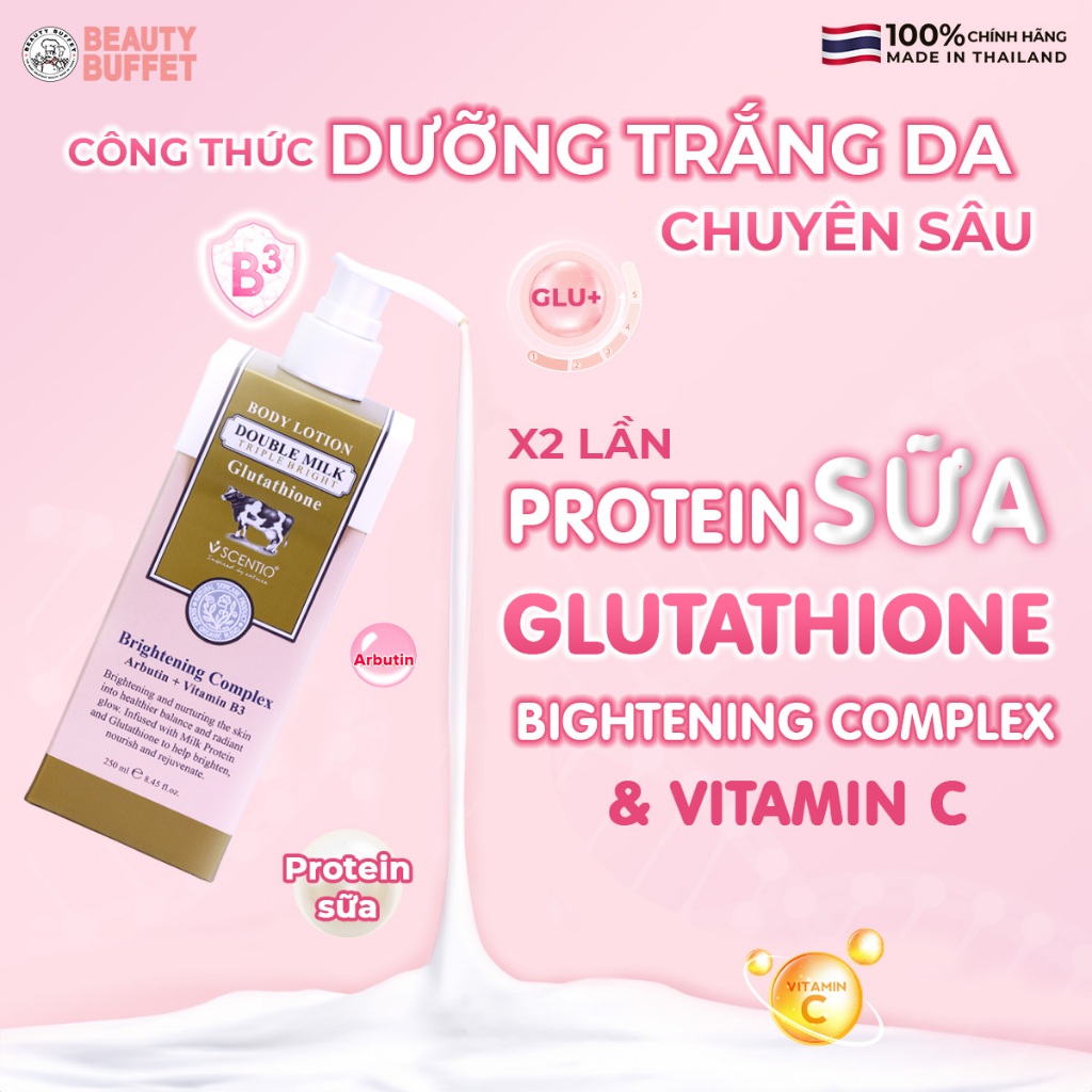 Ảnh Combo 2 Dưỡng thể dưỡng trắng da toàn thân Scentio Double Milk Triple Bright Body Lotion 250ml 3