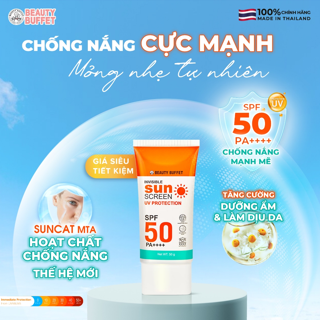 Ảnh Kem chống nắng Beauty Buffet Invisible Sunscreen UV Protection SPF 50 PA++++ 50g 1