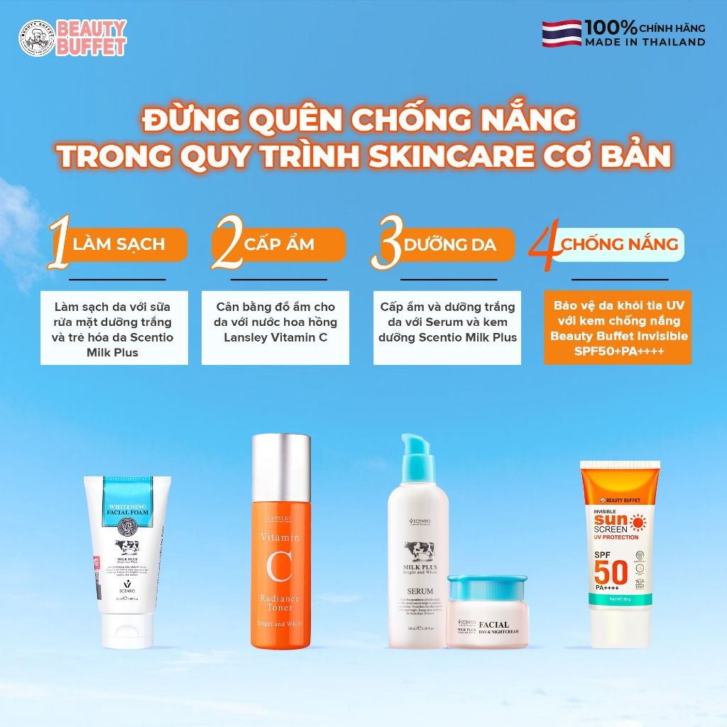 Ảnh Kem chống nắng Beauty Buffet Invisible Sunscreen UV Protection SPF 50 PA++++ 50g 4