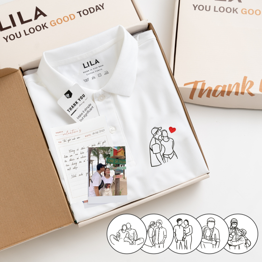Áo polo nam váy polo nữ thêu hình cặp đôi  vải cotton cao cấp thoáng mát, set đồ đôi couple quà tặng kỷ niệm
