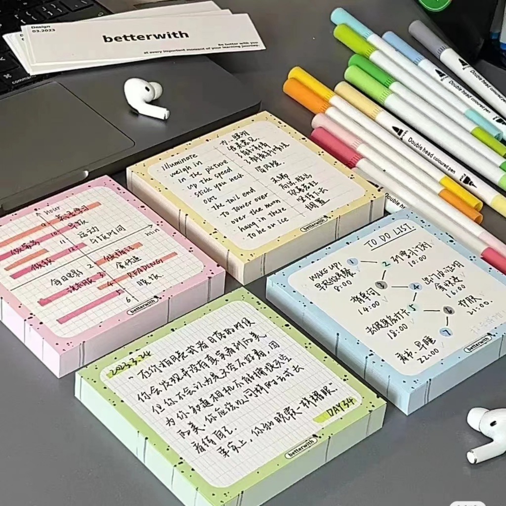 Giấy Nhớ Giấy Ghi Chú Note Pad Better With Chấm Mè Đen 50 Tờ | Shopee ...