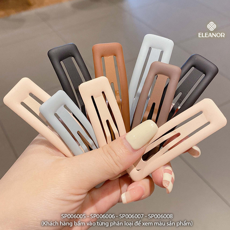 Kẹp tóc nữ Eleanor Accessories hình chữ nhật nhiều màu kẹp tóc mái basic phụ kiện tóc 6005