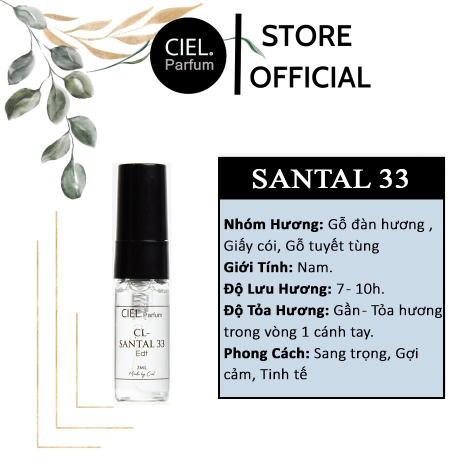 Ảnh Nước hoa nam cao cấp CL Santal 33 Edp chính hãng CIEL Parfum phong cách Sang trọng, gợi cảm, tinh tế 1