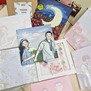 Tranh tô màu số hóa 20x20cm có khung Con người - Cặp Đôi - Cô gái