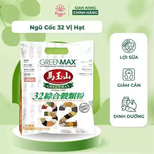 Bột ngũ cốc không đường 32 Loại hạt GREENMAX Đài Loan chính hãng, ít calo,dinh dưỡng (300gr x12 gói)