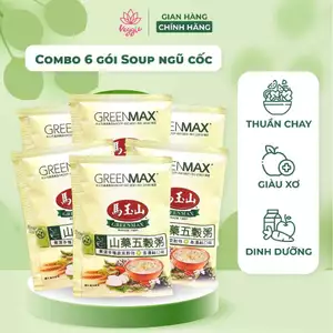 Combo 05 lẻ cháo ngũ cốc ăn sáng từ hạt và rau củ dạng súp vị mặn Greenmax Đài Loan thuần chay