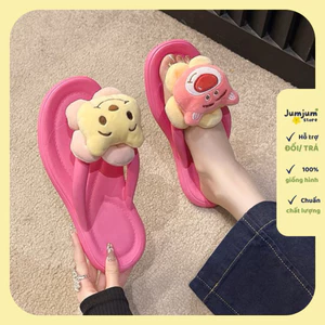 Dép tông xỏ ngón gấu dâu mùa hè phiên bản mới kháng nước chống trượt êm chân đúc dày 1.5 cm | JJKEPGD2