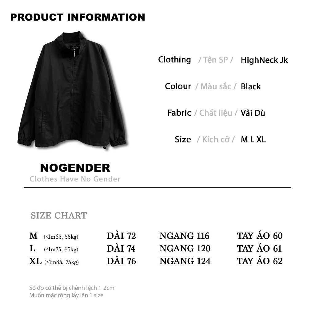HIGHNECK JACKET - ÁO KHOÁC DÙ CỔ CAO