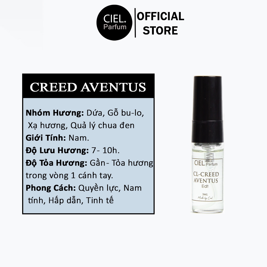 Ảnh Nước hoa nam cao cấp CL CREED AVENTUS Edp chính hãng CIEL Parfum phong cách quyền lực, nam tính, hấp dẫn, tinh tế 1