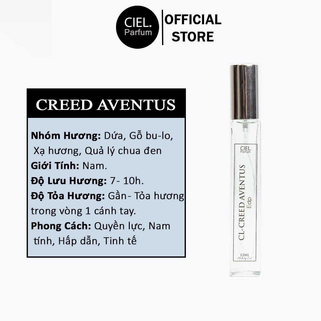 Ảnh Nước hoa nam cao cấp CL CREED AVENTUS Edp chính hãng CIEL Parfum phong cách quyền lực, nam tính, hấp dẫn, tinh tế 2
