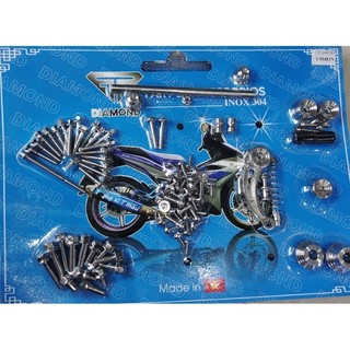 DIAMOND  - Vỉ full xe ốc Salaya inox 304 các dòng xe AB125, AB110, Vario, SH mode, Vision...