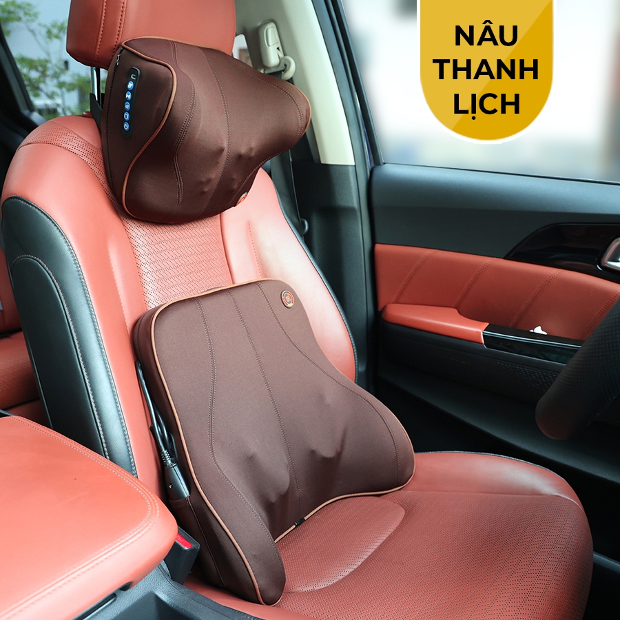 Gối Tựa Đầu Lót Lưng Cao Su Non Đa Năng Massage Xoay 2 Chiều Hồng Ngoại Tích Điện Hẹn Giờ CIND ZQ002 Chống Đau Mỏi Vai