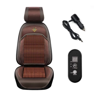 Lót Ghế Hạt Gỗ Massage 5 Chế Độ Thông Minh Kèm Quạt Đo Nhiệt Độ Kèm 2 Cổng Chia USB CIND DZ002
