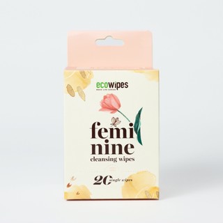 Combo 02 hộp 40 gói khăn ướt phụ khoa vệ sinh vùng kín phụ nữ EcoWipes gói 1 tờ hương hoa