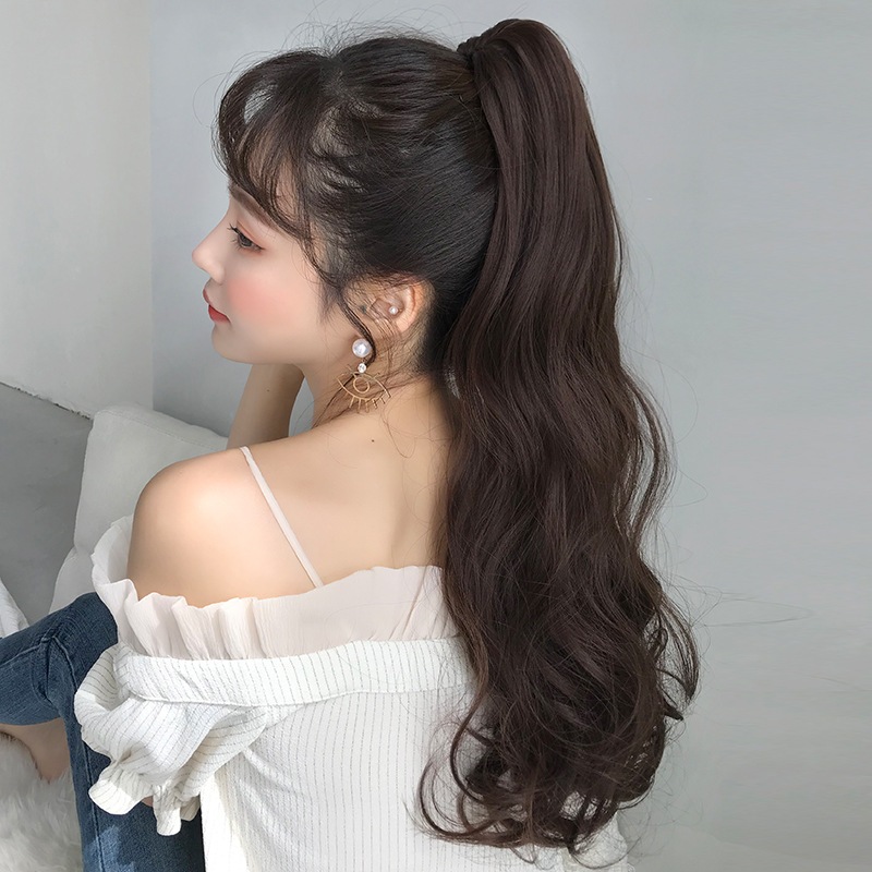 Tóc Giả Ngoạm Đuôi Ngựa, Tóc Kẹp Ngoạm Thẳng, Kẹp Ngoạm Xoăn Cao Cấp 55cm