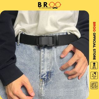 Thắt lưng unisex vải canvas Broobelt dây nịt dù khóa tự động bản dây 3.3cm cho nam nữ siêu bền TL80