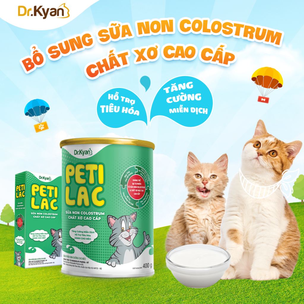 Ảnh DrKyan - Sữa bột dinh dưỡng PETILAC - Bổ sung sữa non Colostrum & Chất xơ cao cấp cho mèo 100g 1