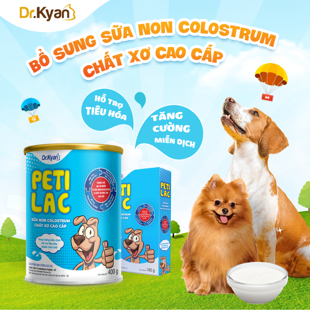Ảnh DrKyan - Sữa bột dinh dưỡng PETILAC - Bổ sung sữa non Colostrum & Chất xơ cao cấp cho chó 100g 1