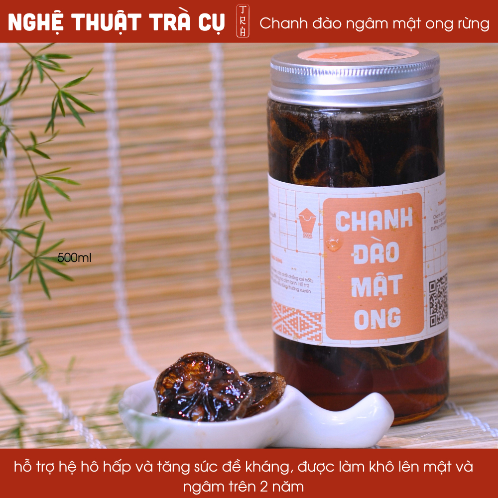 Chanh đào sấy khô ngâm mật ong rừng trên 2 năm không dùng đường đóng hủ thủy tinh 500gr-700gr