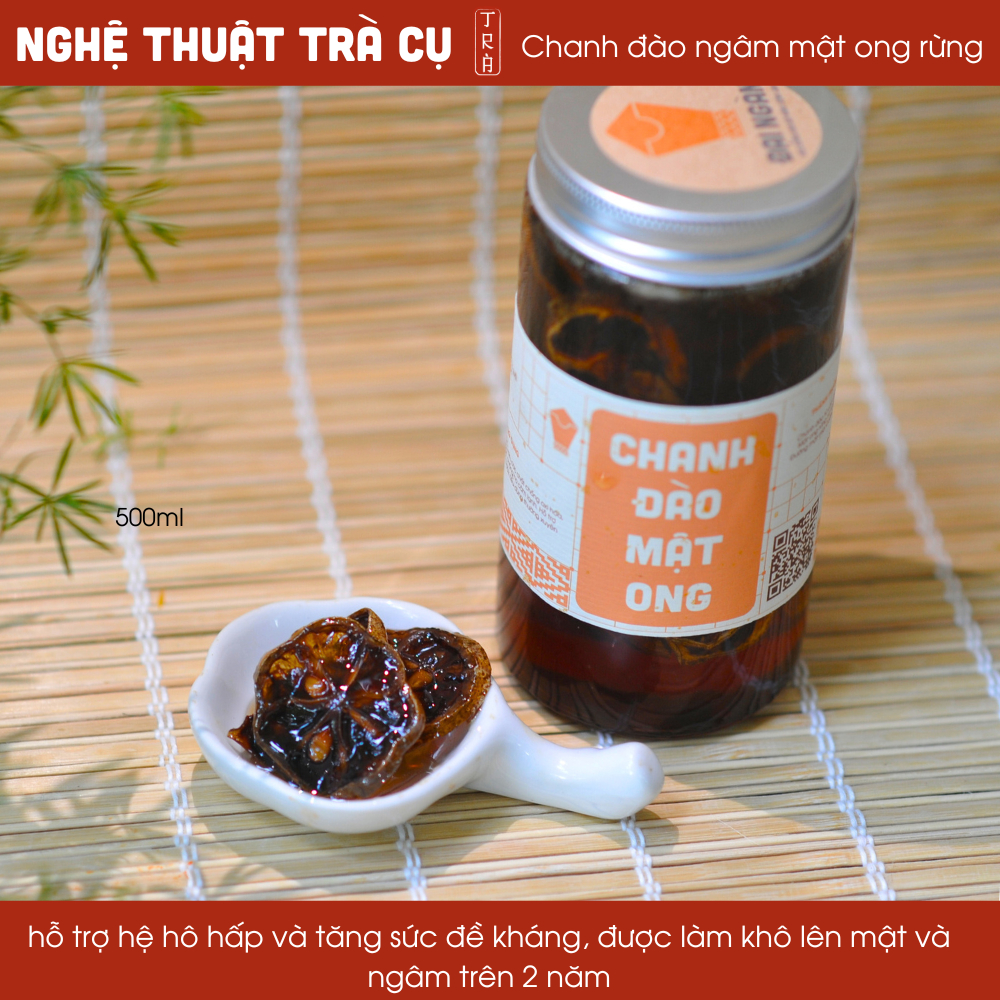 Chanh đào sấy khô ngâm mật ong rừng trên 2 năm không dùng đường đóng hủ thủy tinh 500gr-700gr