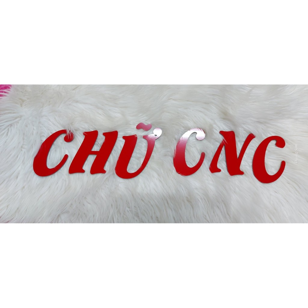 Chữ ĐỎ Bóng nghiêng cách điệu cao 10cm dày 3mm dán tường, dán biển quảng cáo, dán biển số xe ô tô