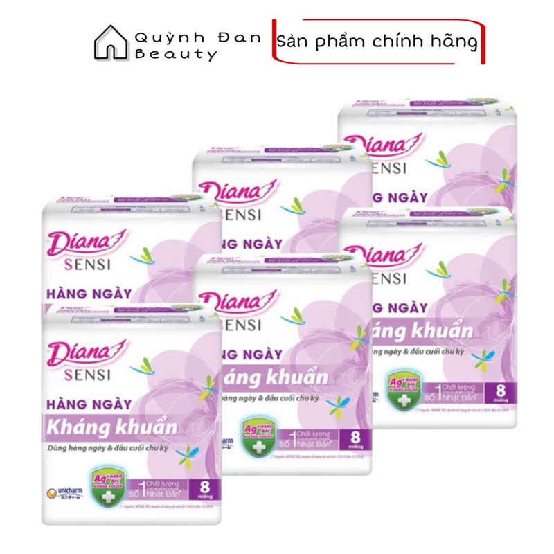 6 Gói Băng Vệ Sinh Diana Hằng Ngày- Gói 8 Miếng