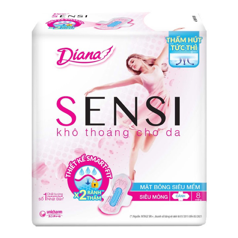 Combo 6 gói Băng Vệ Sinh Diana SENSI Khô Thoáng