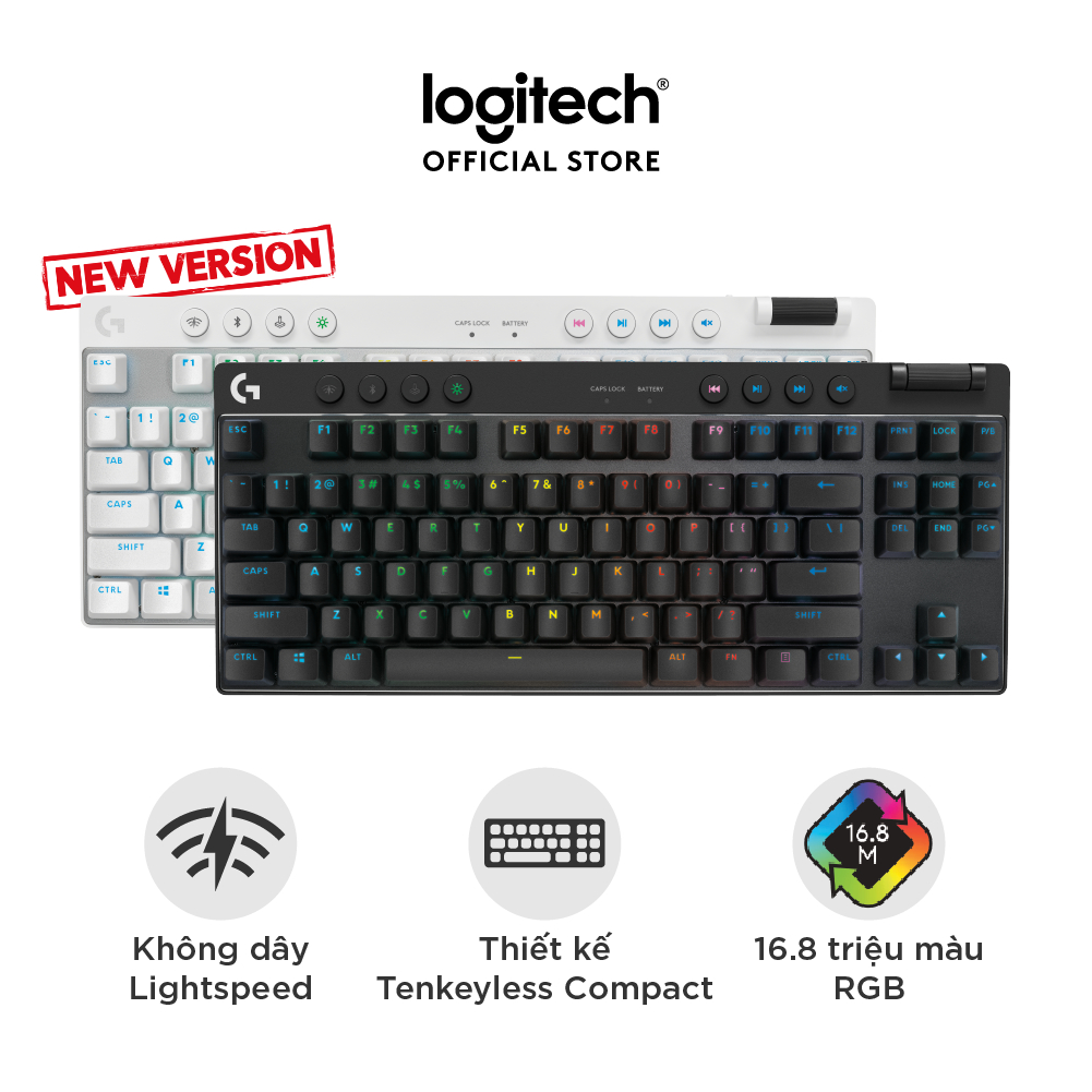 Bàn phím gaming Logitech G PRO X TLK Lightspeed – RGB, Switch GX Tactile, Bluetooth