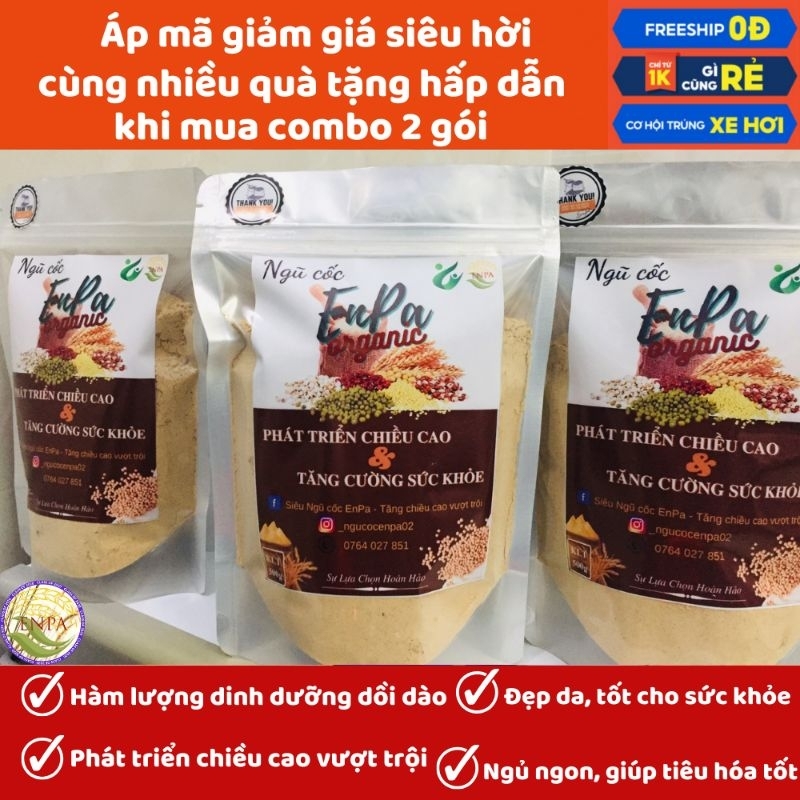 Combo 2 gói Siêu Ngũ cốc Tăng chiều cao EnPa ( Tiết kiệm hơn 10k + Áp mã giảm giá )