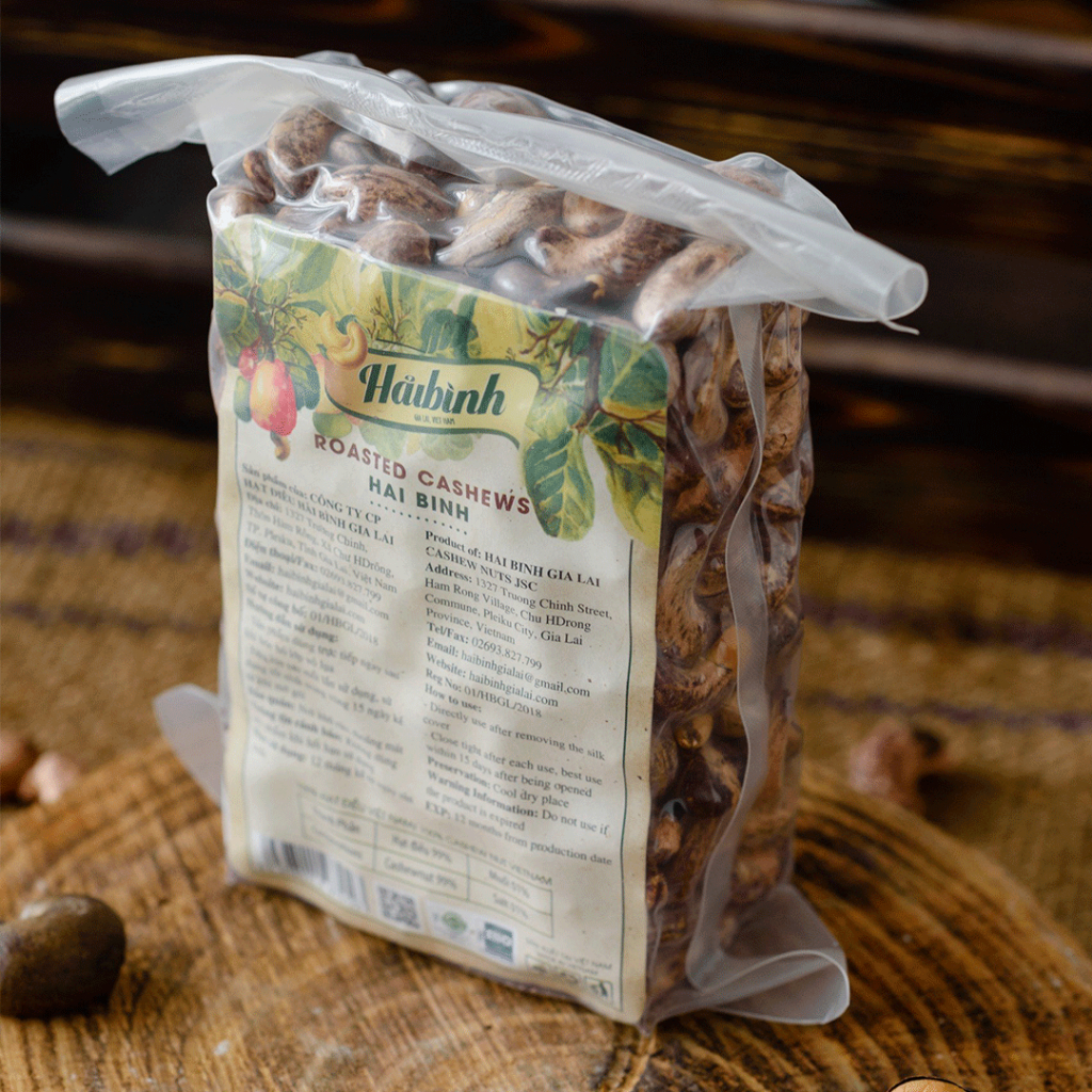 500g Túi hút chân không Hạt điều Rang Củi Hải Bình Gia Lai rangcủi tựnhiên - Thơm ngon,giòn,béo ngậy
